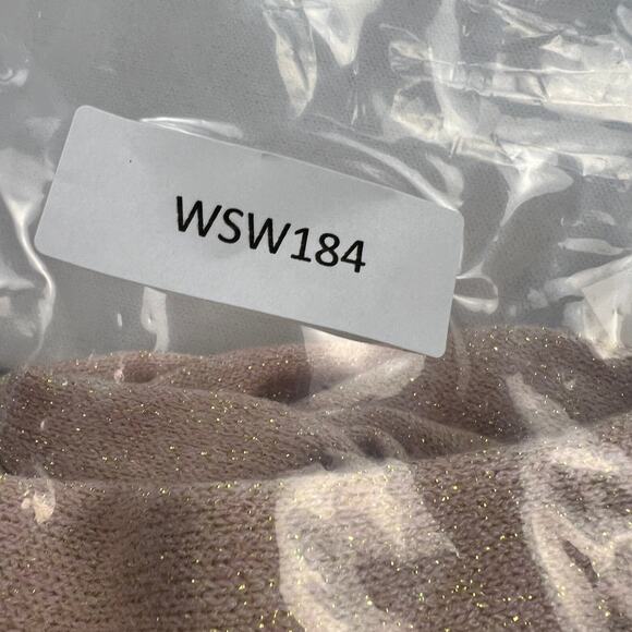 Talbots Tie Back Smocked Shimmer Ruffle Neck Blush Pink Sweater Top Size 2X - Picture 11 of 12